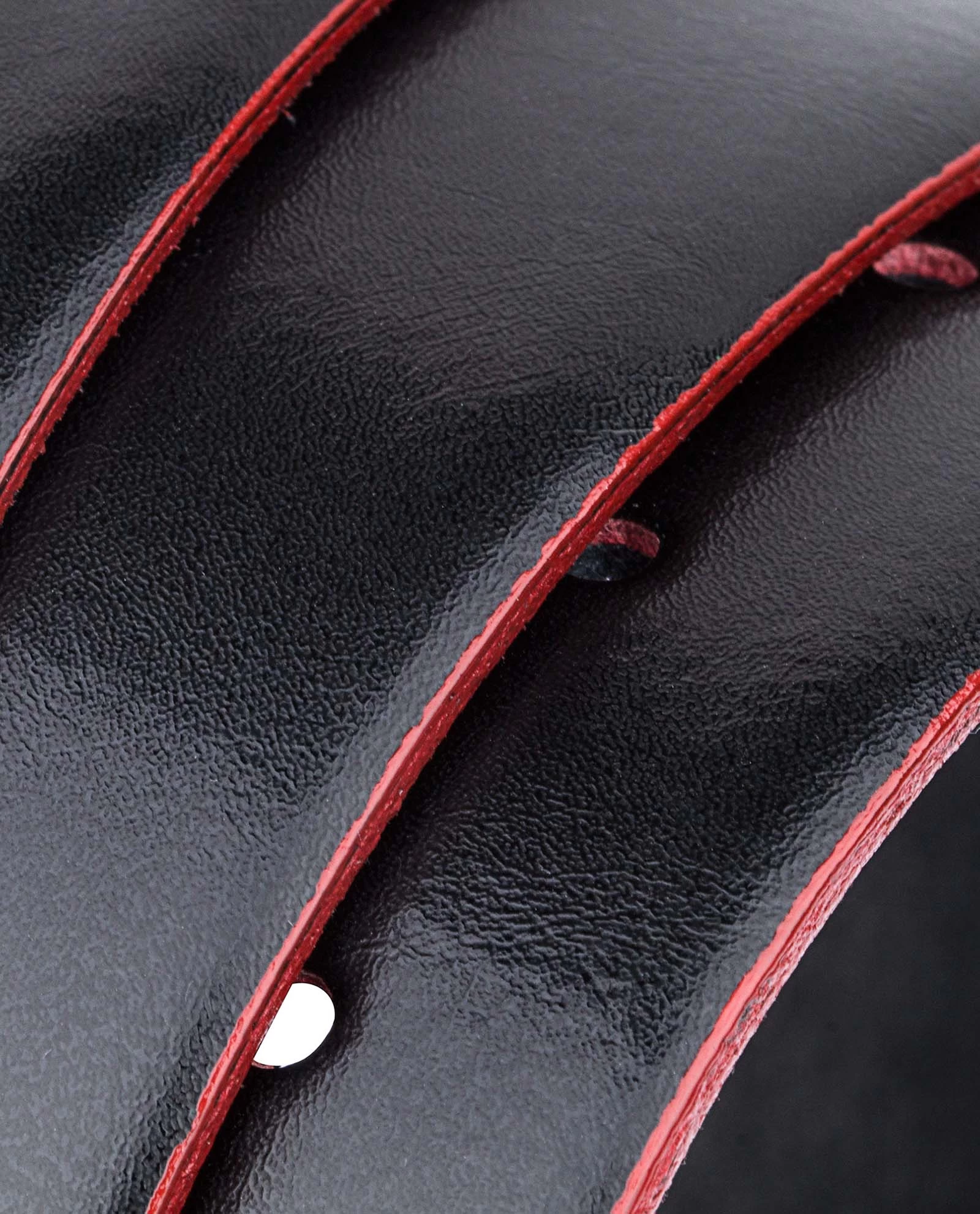 Black Leather Belt Red Edges 7 Black Leather Belt Red Edges - Image 5