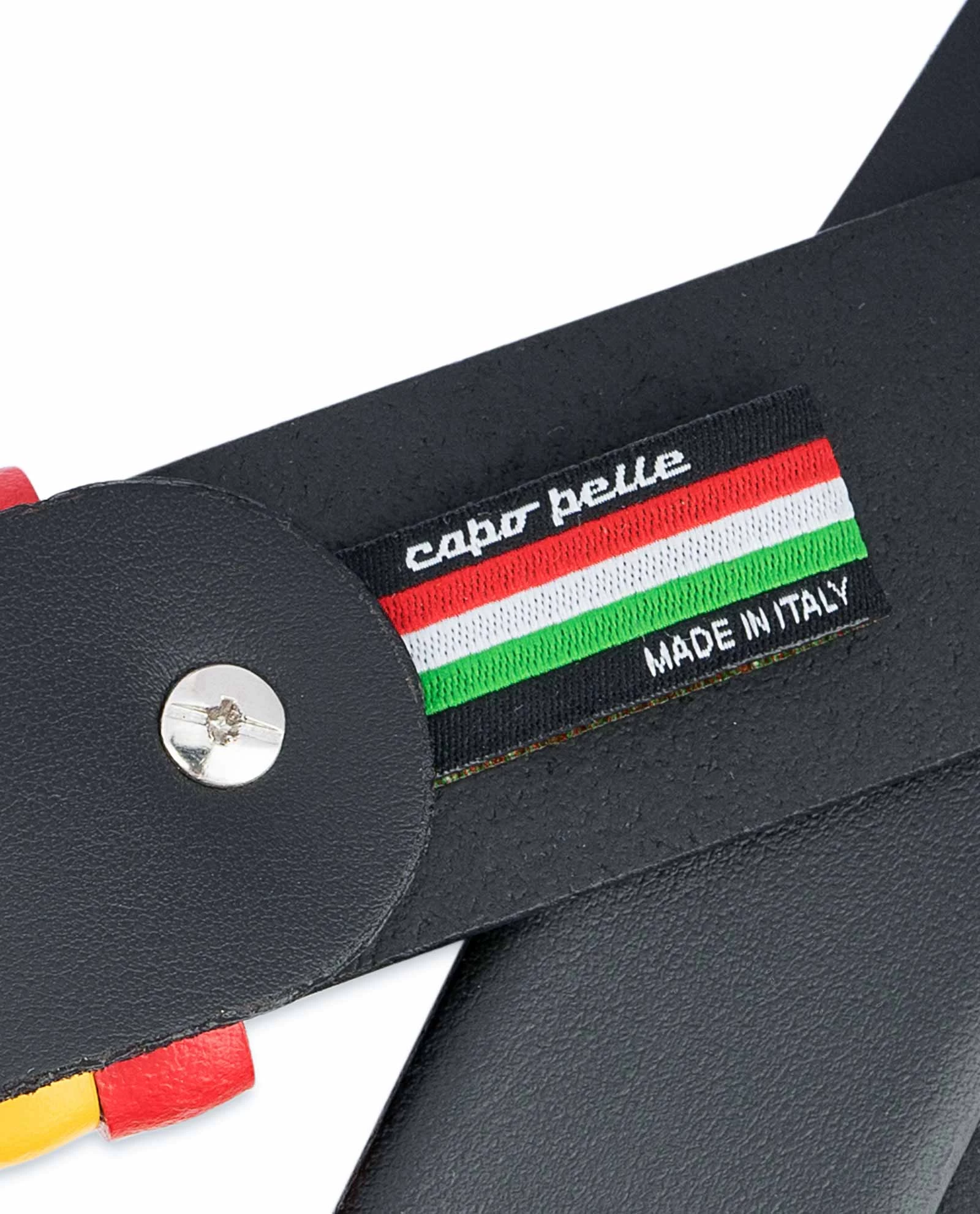 Black Leather Belt With Belgium Flag Colors 10 Black Leather Belt With Belgium Flag Colors - Image 8
