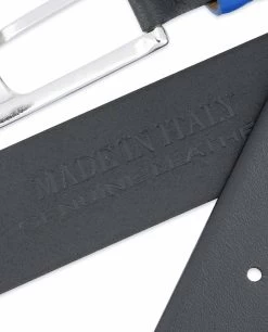 Black Leather Belt With France Flag Colors 16 Black Leather Belt With France Flag Colors -Belt Shop Black Leather Belt with France Flag Colors Heat stamp