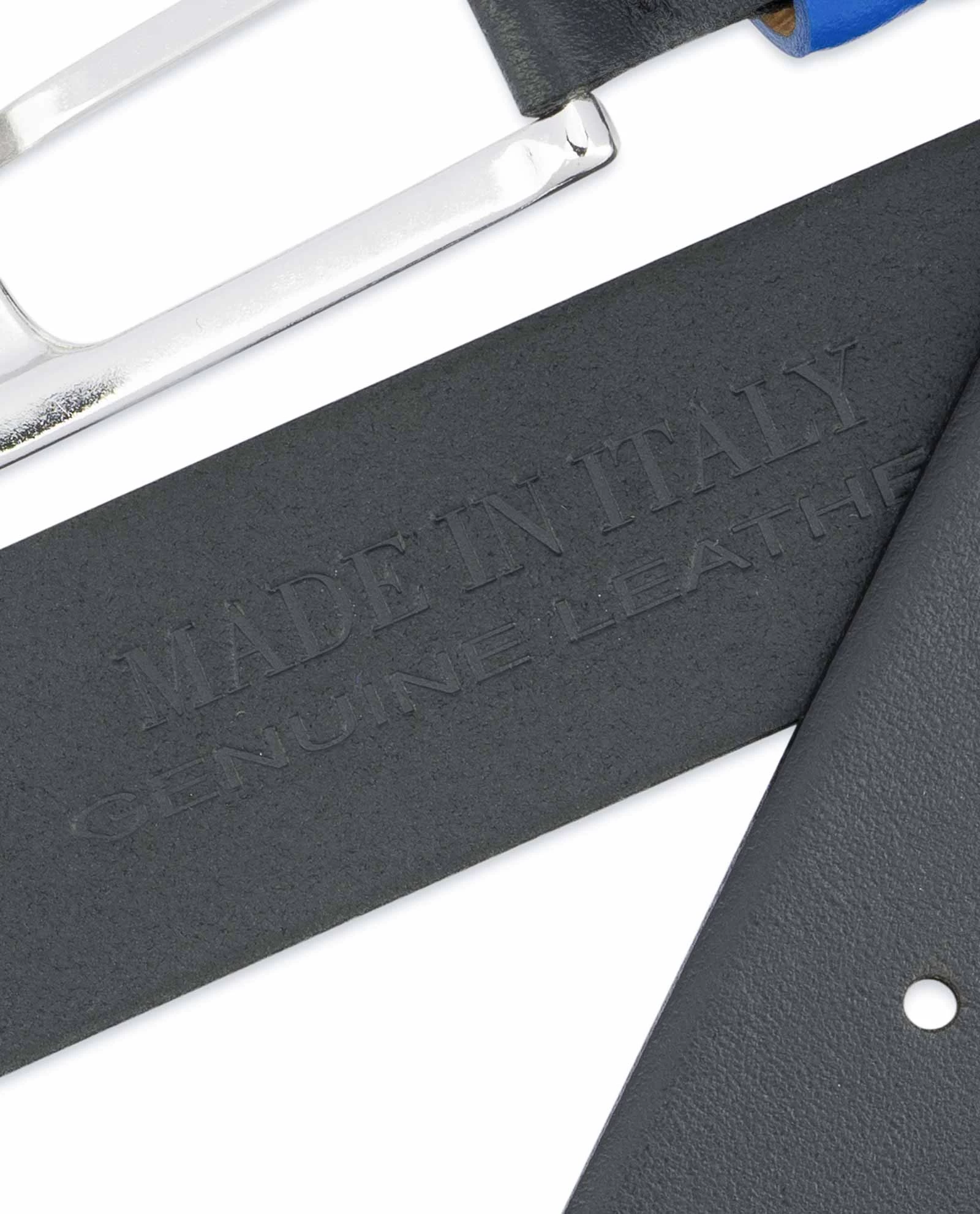 Black Leather Belt With France Flag Colors 7 Black Leather Belt With France Flag Colors - Image 5