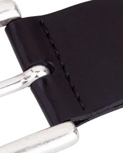 Black Leather Jeans Belt Buckle