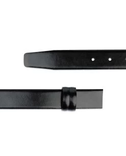 Black Mens Belt For Buckles 1 1/8 Inch