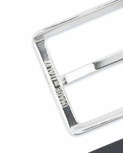 Black Mens Belt With Blue Leather Loops -Belt Shop Black Mens Belt with Blue Leather Loops Silver color buckle