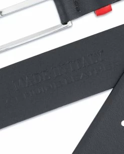 Black Mens Belt With Red Leather Loops 21 Black Mens Belt With Red Leather Loops -Belt Shop Black Mens Belt with Red Leather Loops Made in Italy