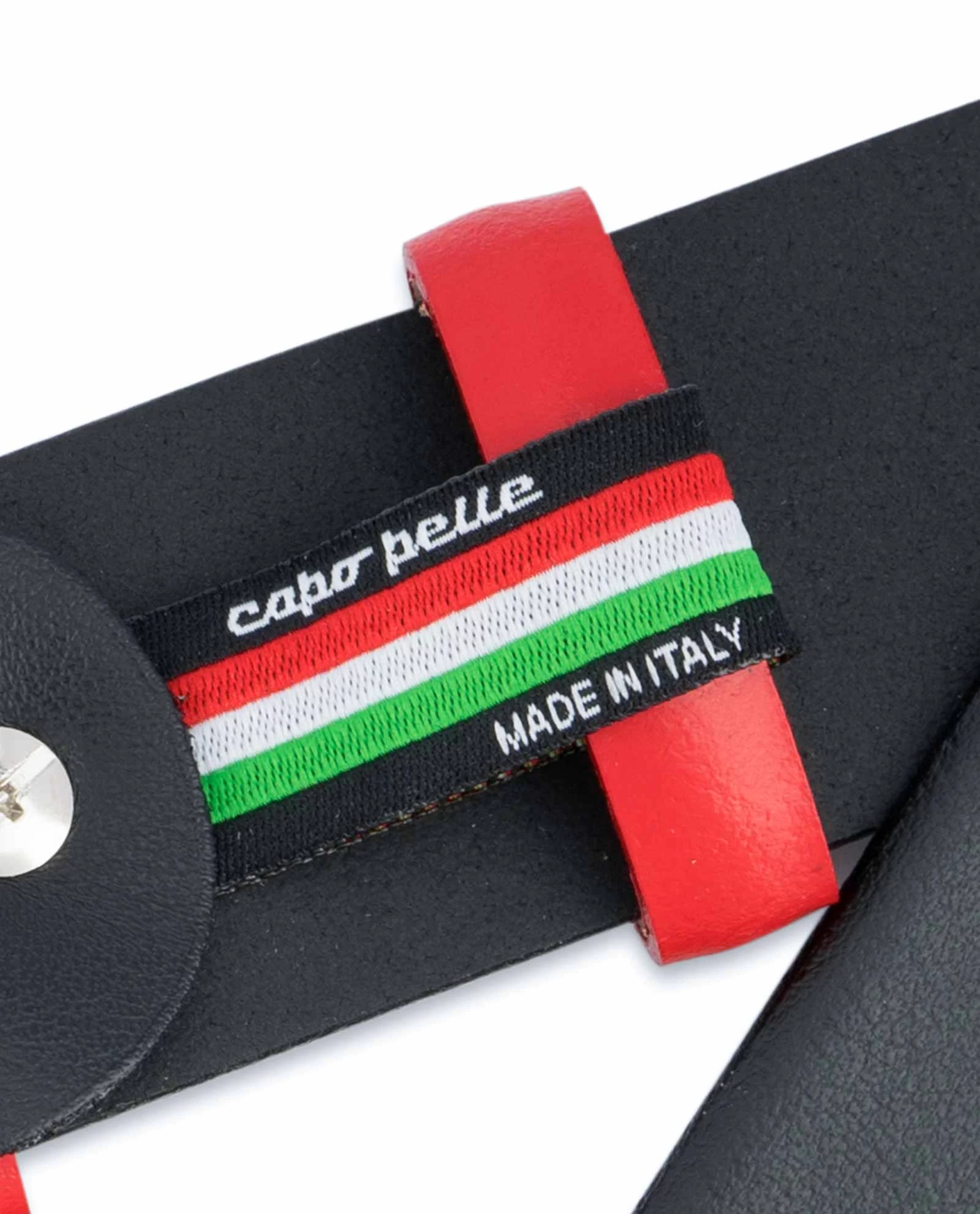 Black Mens Belt With Red Leather Loops 7 Black Mens Belt With Red Leather Loops - Image 5