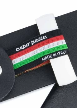 Black Mens Belt With White Leather Loops -Belt Shop Black Mens Belt with White Leather Loops Belt keeper