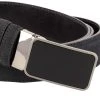 Black Mens Suede Belt With Black Buckle