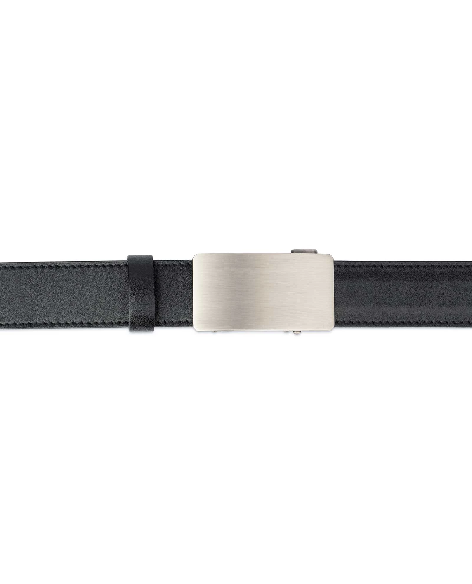 Black Ratchet Mens Belt | Gray Rectangle Buckle 3 Black Ratchet Mens Belt | Gray Rectangle Buckle