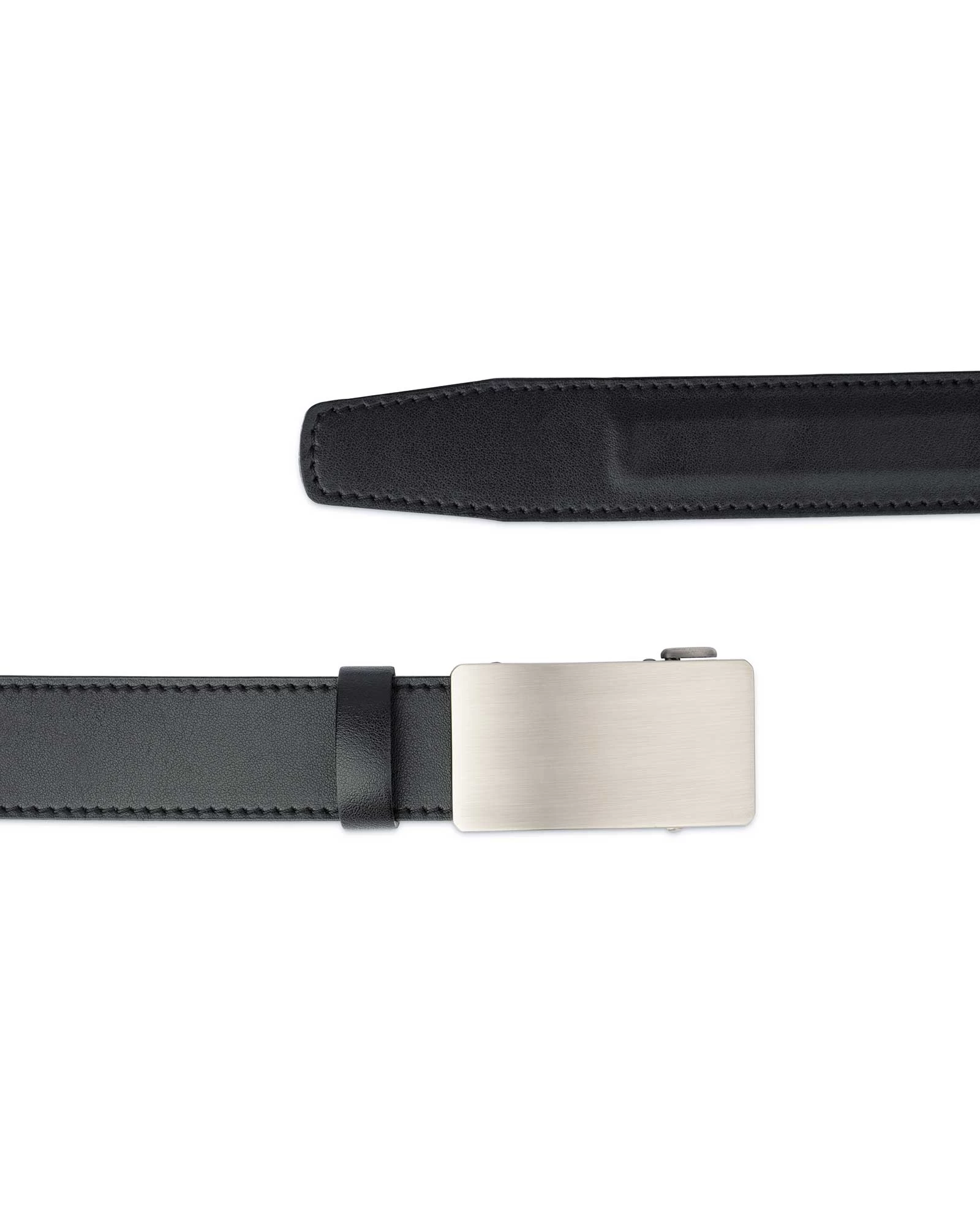 Black Ratchet Mens Belt | Gray Rectangle Buckle 6 Black Ratchet Mens Belt | Gray Rectangle Buckle - Image 4