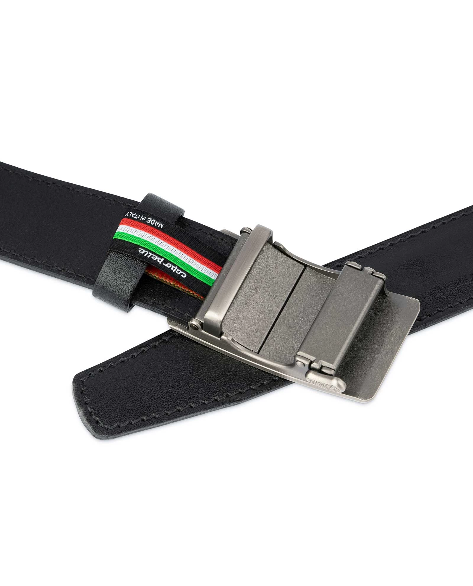 Black Ratchet Mens Belt | Gray Rectangle Buckle 5 Black Ratchet Mens Belt | Gray Rectangle Buckle - Image 3