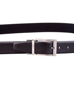 Black Reversible Snake Belt -Belt Shop Black Reversible Snake Belt On pants