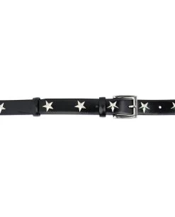 Black Studded Belt With Stars