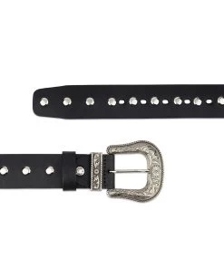 Black Studded Western Belt | Full Grain Leather
