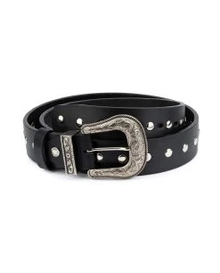 Black Studded Western Belt | Full Grain Leather -Belt Shop Black Studded Western Belt Full Grain Leather 6