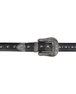 Black Studded Western Belt | Rhinestone Buckle 15 Black Studded Western Belt | Rhinestone Buckle -Belt Shop Black Studded Western Belt Rhinestone Buckle 3