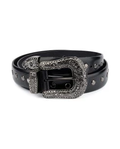 Black Studded Western Belt | Rhinestone Buckle 13 Black Studded Western Belt | Rhinestone Buckle -Belt Shop Black Studded Western Belt Rhinestone Buckle 7