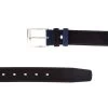 Black Suede Belt With Blue -Belt Shop Black Suede Belt Blue Both ends from top