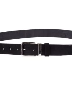 Black Suede Belt Classic -Belt Shop Black Suede Belt Classic Buckle