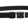 Black Suede Belt With Italian Buckle -Belt Shop Black Suede Belt Italian Buckle On pants