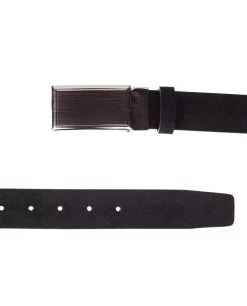 Black Suede Belt With Buckle -Belt Shop Black Suede Belt With Buckle Both Ends