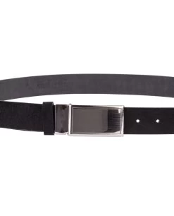 Black Suede Belt With Buckle