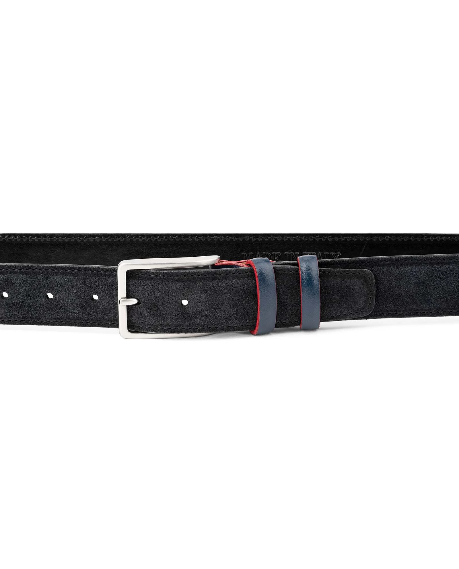 Black Suede Belt With Custom Blue Buckle 4 Black Suede Belt With Custom Blue Buckle - Image 2