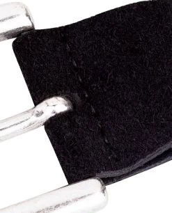 Black Suede Jeans Belt Buckle
