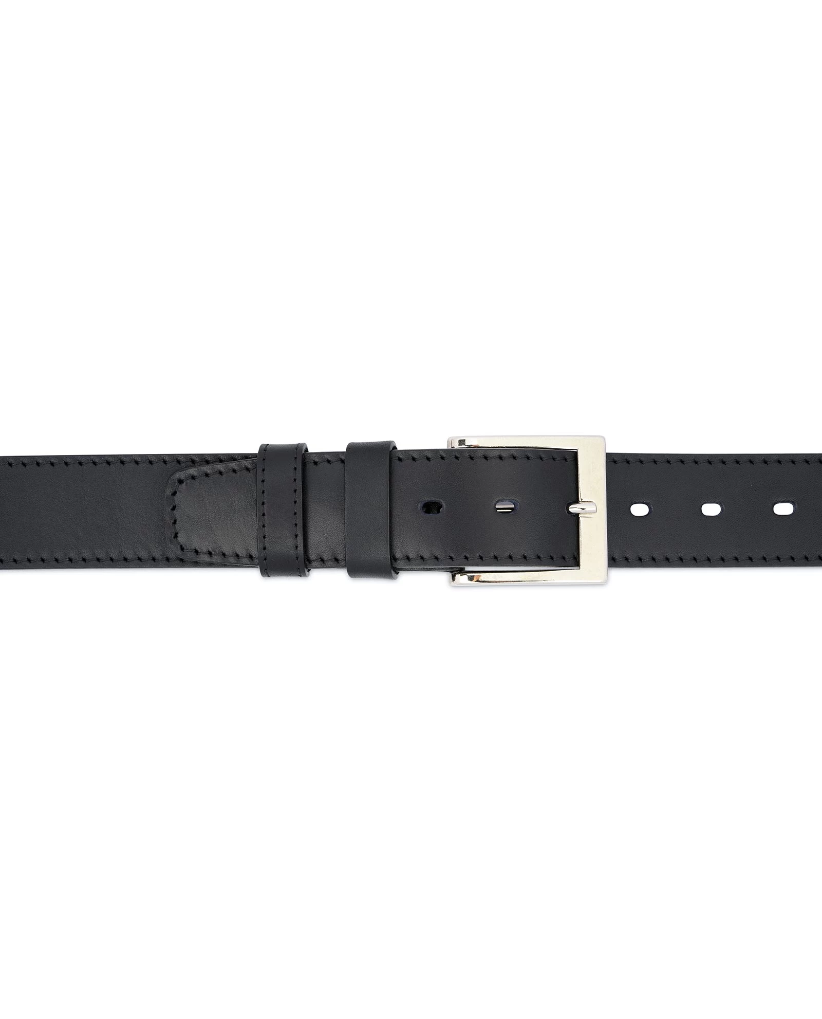 Black Thick Belt Full Grain Leather 40 Mm 6 Black Thick Belt Full Grain Leather 40 Mm - Image 4