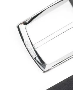 Black Vegetable Tanned Leather Belt -Belt Shop Black Vegetable Tanned Leather Belt Capo Pelle Buckle Made in Italy