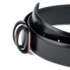 Black Vegetable Tanned Leather Belt Strap -Belt Shop Black Vegetable Tanned Leather Belt Strap Loops