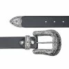 Black Western Belt | Black Rhinestone Buckle -Belt Shop Black Western Belt Black Rhinestone Buckle Genuine leather
