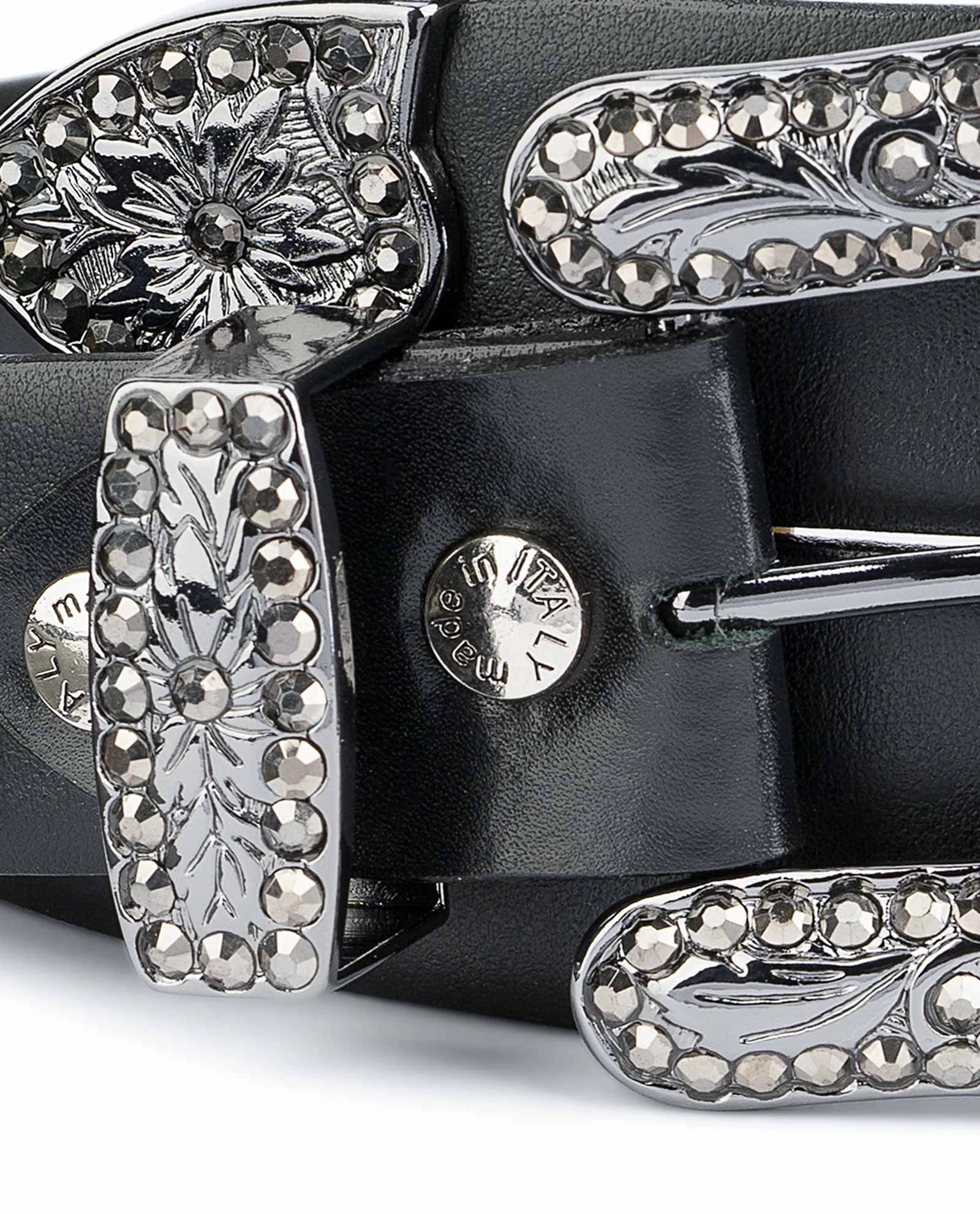 Black Western Belt | Black Rhinestone Buckle 6 Black Western Belt | Black Rhinestone Buckle - Image 4