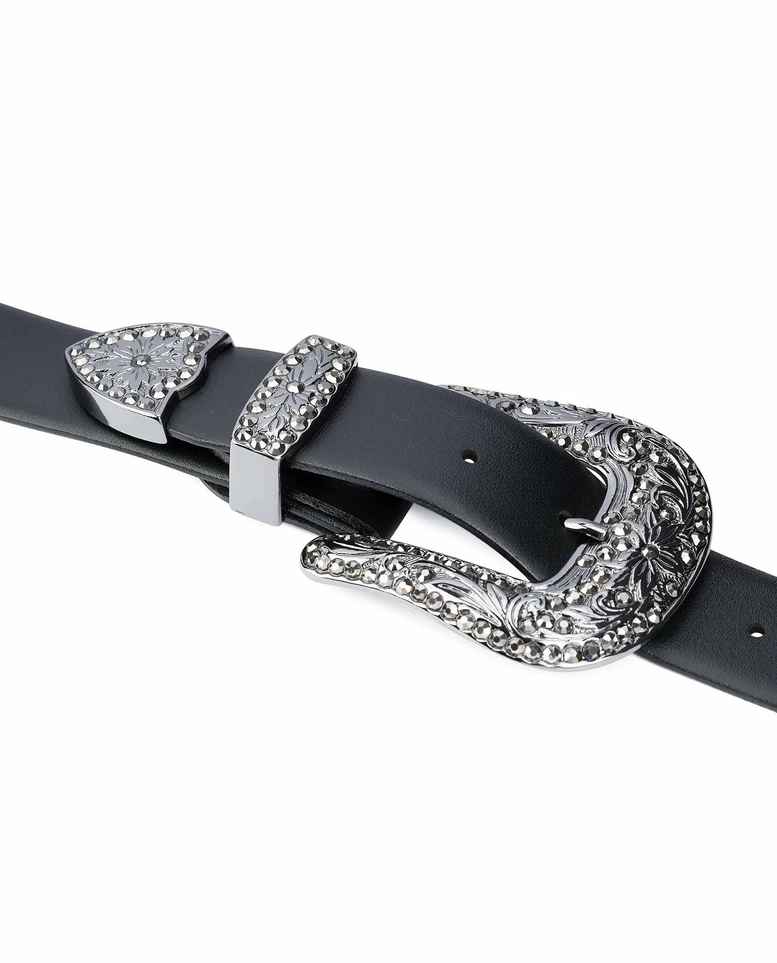 Black Western Belt | Black Rhinestone Buckle 10 Black Western Belt | Black Rhinestone Buckle - Image 8