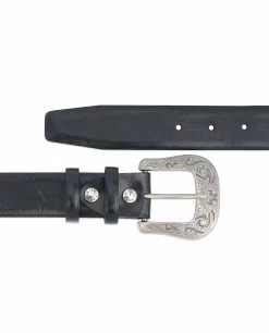 Black Western Belt Mens | Veg Tan Leather