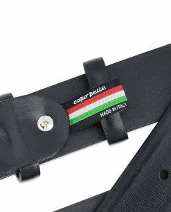 Black Western Belt Mens | Veg Tan Leather 15 Black Western Belt Mens | Veg Tan Leather -Belt Shop Black Western Belt Mens Veg Tan Leather Woven tag