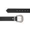Black Western Belt | Wide Embossed Leather