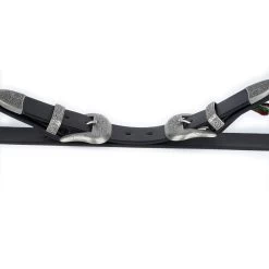 Black Western Double Buckle Belt | Full Grain Leather 4.0 Cm -Belt Shop Black Western Double Buckle Belt Fu Grain Leather 4.0 cm2