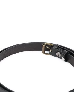 Black Womens Belt With Bronze Roller Buckle 15 Mm -Belt Shop Black Womens belt with bronze roller buckle 15 mm ROLL15SMBL 5