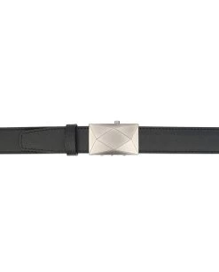 Black Automatic Buckle Belt With Gray Luxury Buckle -Belt Shop Black automatic buckle belt with gray luxury buckle AUBL35GRRO 3
