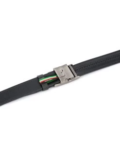 Black Automatic Buckle Belt With Gray Luxury Buckle -Belt Shop Black automatic buckle belt with gray luxury buckle AUBL35GRRO 4