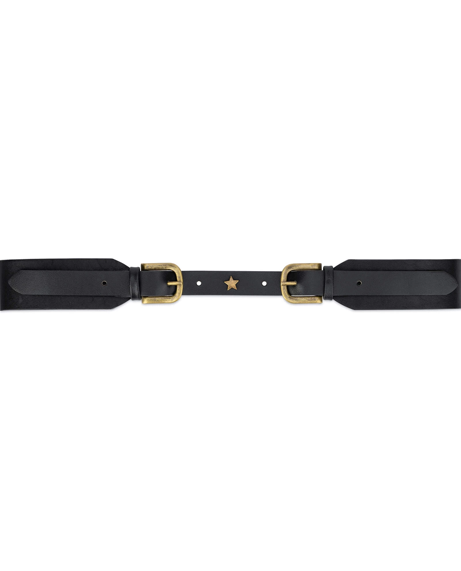 Black Double Buckle Belt | Womens 40 Mm Wide 4 Black Double Buckle Belt | Womens 40 Mm Wide - Image 2