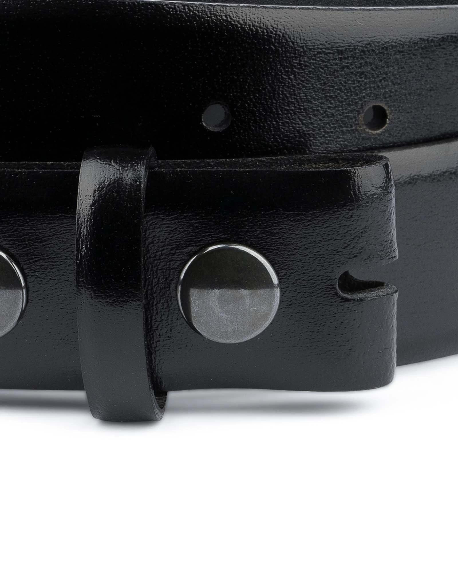 Black Leather Belt With No Buckle | Snap On 11 Black Leather Belt With No Buckle | Snap On - Image 9