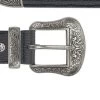 Black Leather Ranger Belt With Silver Buckle -Belt Shop Black leather ranger belt with silver buckle copy