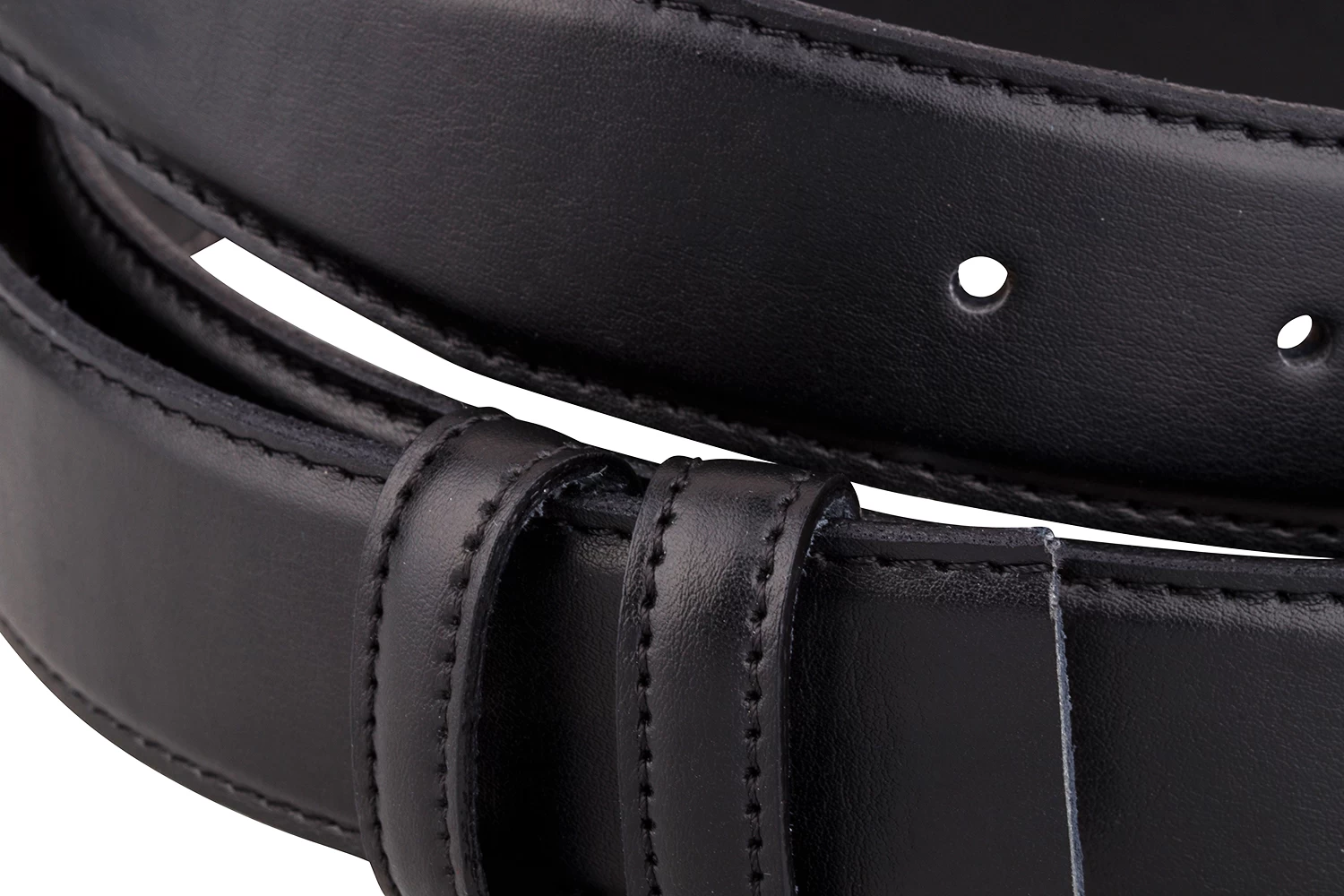 Black Leather Belt Strap 35 Mm 4 Black Leather Belt Strap 35 Mm - Image 2