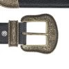 Black Western Cowboy Belt With Antique Gold Buckle -Belt Shop Black western cowboy belt with antique gold buckle copy