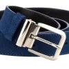 Blue Suede Belt Italian Buckle