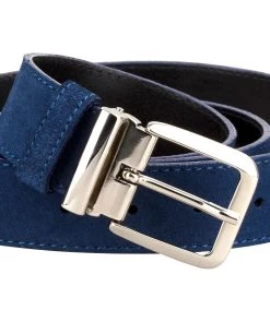 Blue Suede Belt Italian Buckle