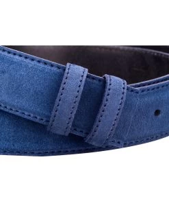 Blue Suede Belt Strap -Belt Shop Blue Suede Belt Strap Buckle attach