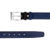 Blue Suede Belt With Black Buckle -Belt Shop Blue Suede Belt with Black buckle Both ends