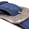 Blue Suede Western Belt 2 Blue Suede Western Belt -Belt Shop Blue Suede Western Belt Antique silver